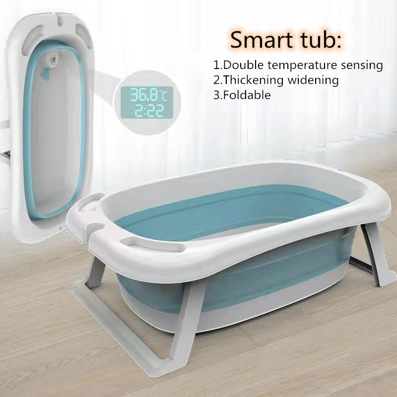 Foldable Baby Shower Tub with Thermometer