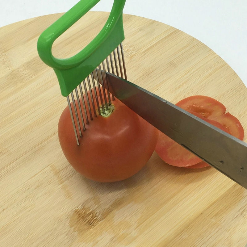 Stainless Steel Onion Needle & Fork Vegetables Fruit Slicer