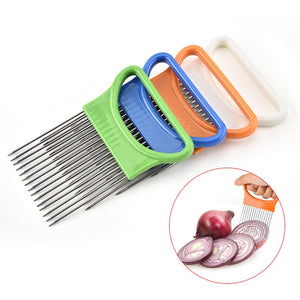 Stainless Steel Onion Needle & Fork Vegetables Fruit Slicer