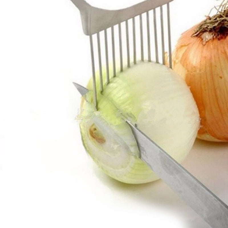 Stainless Steel Onion Needle & Fork Vegetables Fruit Slicer